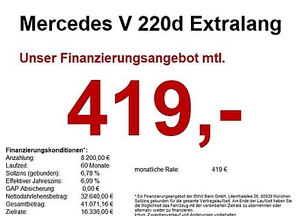 Mercedes-Benz V 220 V 220d Extralang Distronic LED Navi Tisch