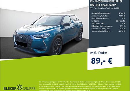 DS Automobiles DS3 Crossback PureTech 100 So Chic