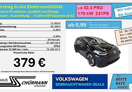 VW ID.3 Volkswagen Pro S 77 kWh 170 kW 0,99%
