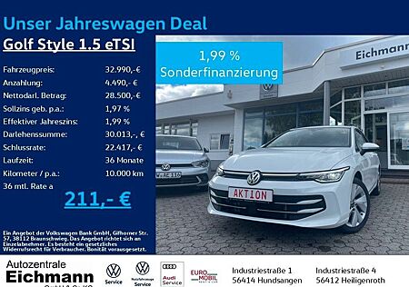 VW Golf Volkswagen VIII Var. Style 1.5 eTSI+DSG+LEDPlus+NAVI+A