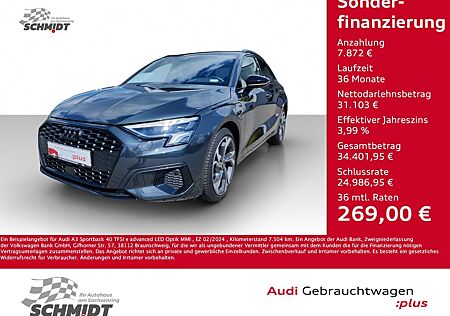Audi A3 Sportback 40 TFSI e advanced LED Optik MMI