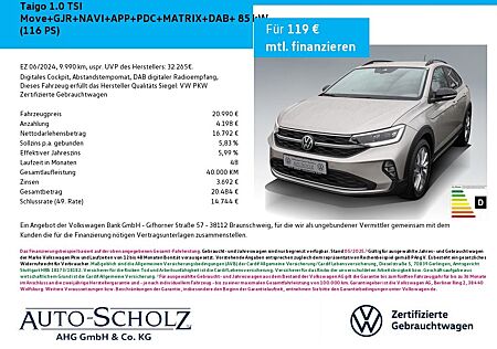 VW Taigo Volkswagen 1.0 TSI Move+GJR+NAVI+APP+PDC+MATRIX+DAB+