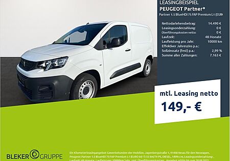 Peugeot Partner 1.5 BlueHDi 75 FAP Premium L1 (EURO 6d-