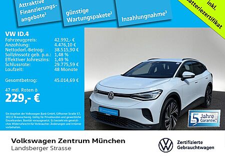 VW ID.4 Volkswagen Pro Wärmepumpe CCS AHK IQ.Light Navi ParkAs