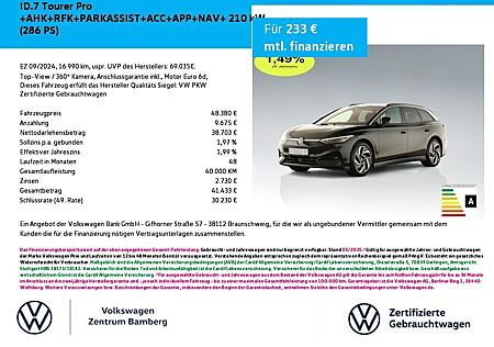 VW ID.7 Volkswagen Tourer Pro +AHK+RFK+PARKASSIST+ACC+APP+NAV+