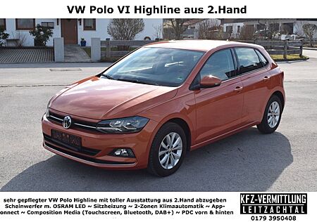 VW Polo Volkswagen VI Highline~LED~SH~Klimaaut~AppCon~ DAB~2Hd