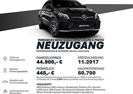 Mercedes-Benz GLE 43 AMG GLE 43 4MATIC Coupé DISTRO+/AIRM/360°/PANO/MEMOR