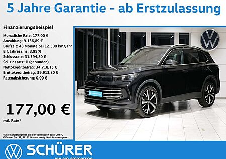VW Tiguan Volkswagen 2.0TDI DSG Elegance AHK Pano StdHz Leder 360° D...