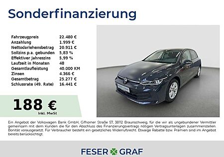 VW Golf Volkswagen VIII Life 1.5 TSI 85 kW 6-Gang ACC LED Navi