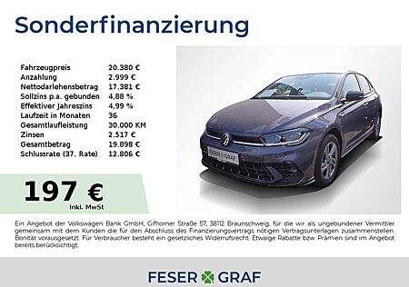 VW Polo Volkswagen R-Line 1,0TSI DSG ACC Matrix App Conn. 16"