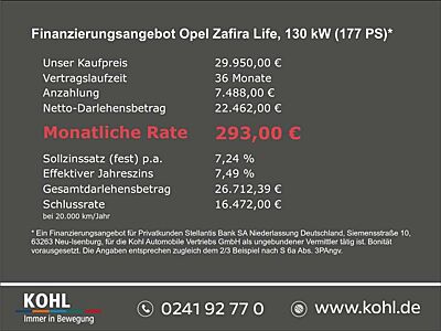 Opel Zafira Life Edition M 2.0 180PS HUD Seitenrollo PDC ACC Mehrzo