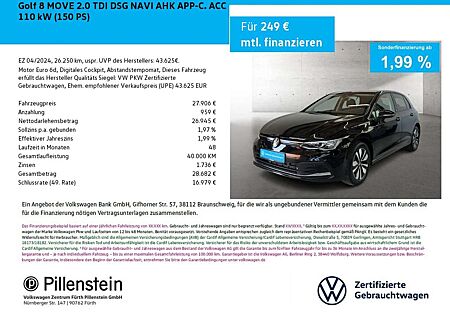 VW Golf Volkswagen 8 MOVE 2.0 TDI DSG NAVI AHK APP-C. ACC