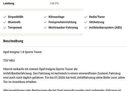 Opel Insignia 1.8 Sports Tourer Selection