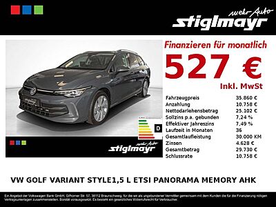 Volkswagen Golf Variant Style1,5 l eTSI Panorama Memory AHK