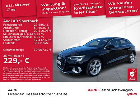 Audi A3 35 TFSI advanced AHZV Navi LED