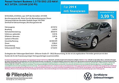 VW Passat Variant Volkswagen Business 1.5 TSI DSG LED NAVI ACC SITZH.