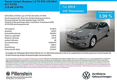 VW Passat Variant Volkswagen Business 1.5 TSI DSG LED NAVI ACC SITZH.