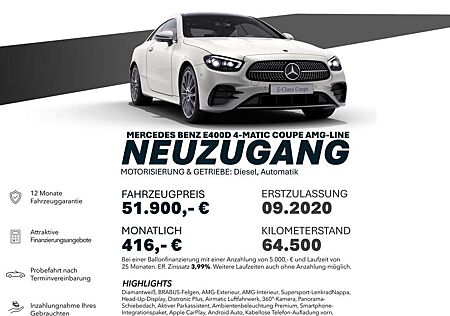 Mercedes-Benz E 400 D/AMG-LINE/4MATIC/HEADUP/SITZKLI/MASSAGE