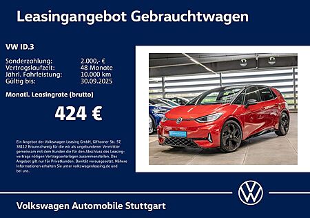 VW ID.3 Volkswagen GTX Navi AHK P-Dach Kamera