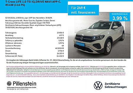 VW T-Cross Volkswagen LIFE 1.0 TSI IQ.DRIVE NAVI APP-C.