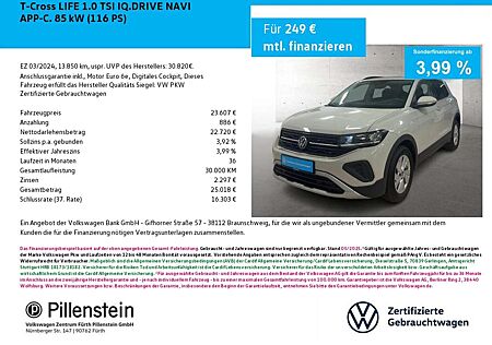 VW T-Cross Volkswagen LIFE 1.0 TSI IQ.DRIVE NAVI APP-C.