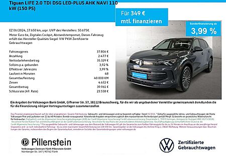 VW Tiguan Volkswagen LIFE 2.0 TDI DSG LED-PLUS AHK NAVI