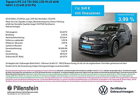 VW Tiguan Volkswagen LIFE 2.0 TDI DSG LED-PLUS AHK NAVI