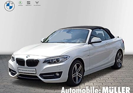 BMW 218 i Sport Line Cabrio Navi Leder Soundsystem Bi-Xen