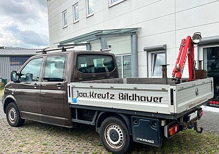 VW T5 Transporter Volkswagen Pritsche Doppelkabine 2.0 TDI DSG + Krahn + Ahk