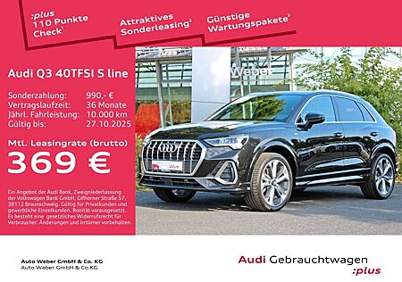 Audi Q3 40TFSI qu S LINE AHK STANDHZ LED ACC VC NAV+