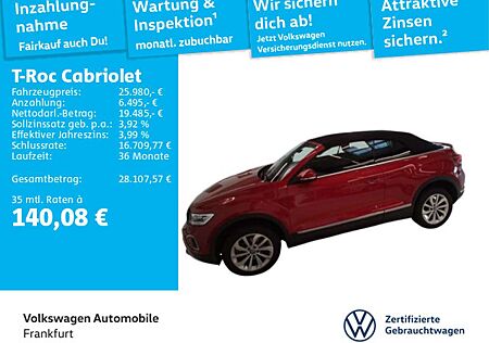 VW T-Roc Volkswagen 1.0 TSI Navi Spurhalteassistent