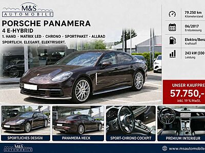 Porsche Panamera 4 E-Hybrid °1.Hand-Matrix LED-Chrono Sportpaket-Allrad°