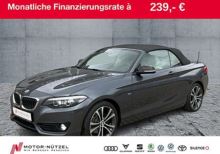 BMW 220 d Cabrio SPORT LED+NAVI+SHZ+2xPDC+GRA+DAB+17"