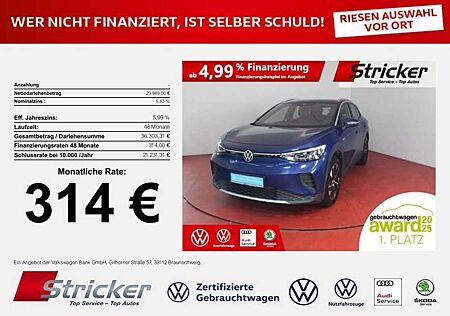 VW ID.4 Volkswagen Pro Performance 150/77 314,-ohne Anzahlung App-Co