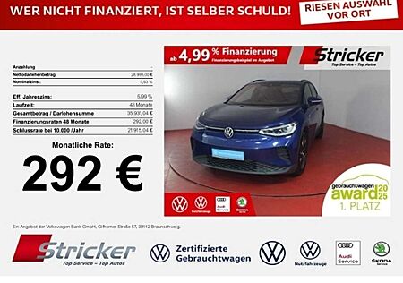 VW ID.4 Volkswagen Pro Perfomance 150/77 292,-ohne Anzahlung App-Con