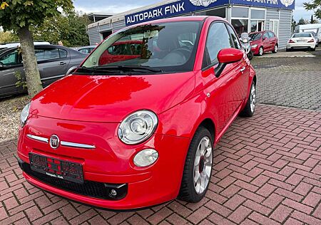 Fiat 500 Sport rosso corsa mit Leder +Xenon+Scheckheft