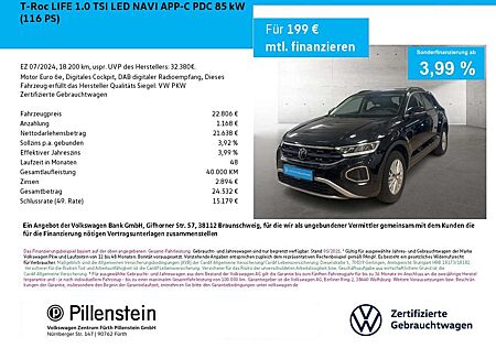 VW T-Roc Volkswagen LIFE 1.0 TSI LED NAVI APP-C PDC