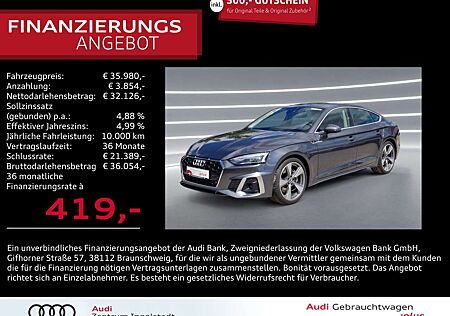 Audi A5 Sportback 45 TFSI qu S line NAVI AHK Leder 19"