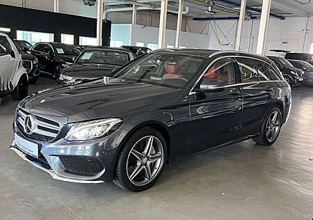 Mercedes-Benz C 400 T 4MATIC 2X AMG LINE DISTRONIC LEDER ROT