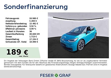 VW ID.3 Volkswagen Pro Business 150kW 62 kWh Kamera ACC Matrix