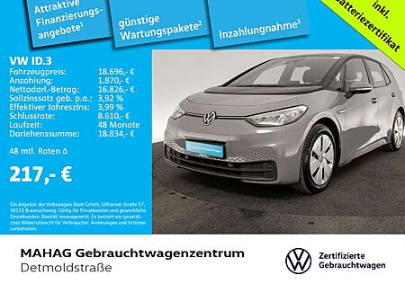 VW ID.3 Volkswagen Pure CITY WÄRMEPUMPE CCS NaviPro LED 1-Gang