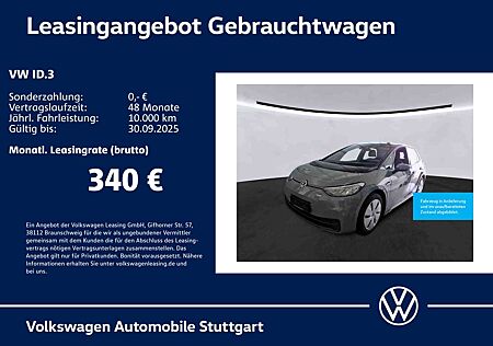 VW ID.3 Volkswagen Pro Navi Kamera Stdhzg LED ACC