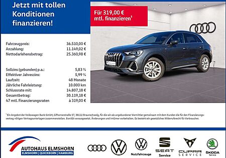 Audi Q3 S line 45 TFSIe S tronic NAV KAM GRA PDC SHZ