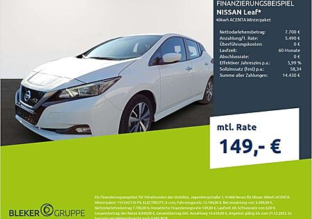 Nissan Leaf 40kwh ACENTA Winterpaket