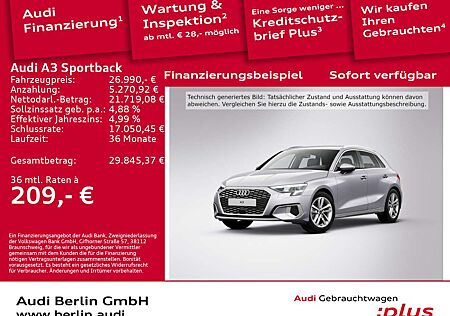 Audi A3 Advanced 30 TFSI S tr. LED RFK NAVI