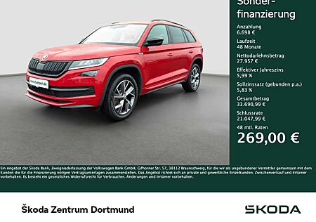 Skoda Kodiaq gebraucht kaufen Skoda Kodiaq 2.0 SPORTLINE 4X4 AHK 360CAM LM19 EKLAPPE