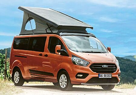 Ford Transit Custom Kleiner alltagstauglicher Camper Transit Bürstner Copa lang 530 – Automatik, WC/Dusche, Aufstelldach