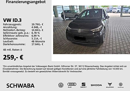 VW ID.3 Volkswagen Pro *ACC*VIRTUAL*NAVI*LED*LANE*FRONT*19''*
