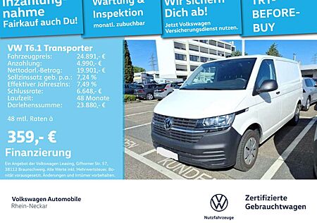 VW T6 Transporter Volkswagen T6.1 Transporter T6.1 Kasten 2.0 TDi Klima Navi Flügeltüren uvm