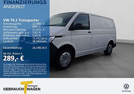 VW T6 Transporter Volkswagen T6.1 Transporter T6.1 Kasten TDI KLIMA DAB+ GJR